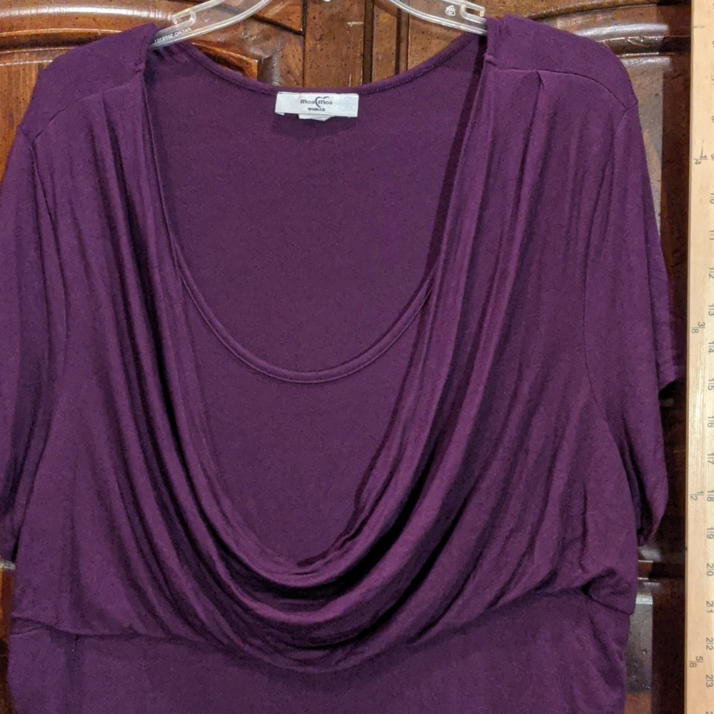 3XL Moa Moa plum rayon/spandex shirt